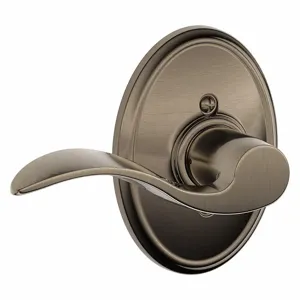 SCHLAGE F170 ACC 620 WKF LH Door Lever Lockset, Grade 2, Accent/Wakefield, Antique Pewter, Not Keyed | CT9ZDN 49ZK41