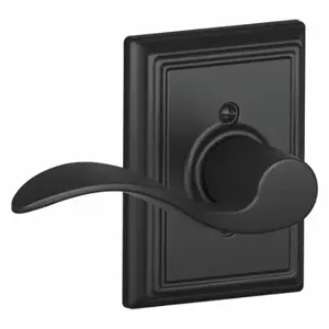 SCHLAGE F170 ACC 622 ADD LH Door Lever Lockset, Grade 2, Accent/Addison, Matte Black, Not Keyed | CT9XMP 49ZK46