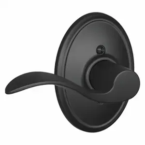 SCHLAGE F170 ACC 622 WKF LH Door Lever Lockset, Grade 2, Accent/Wakefield, Matte Black, Not Keyed | CT9XRY 49ZK54