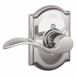 SCHLAGE F170 ACC 625 CAM RH Door Lever Lockset, Grade 2, Accent/Camelot, Bright Chrome, Not Keyed | CT9XQA 49ZK59