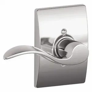 SCHLAGE F170 ACC 625 CEN RH Door Lever Lockset, Grade 2, Accent/Century, Bright Chrome, Not Keyed | CT9XQR 49ZK61