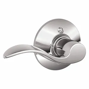 SCHLAGE F170 ACC 625 RH Door Lever Lockset, Grade 2, Accent, Bright Chrome, Not Keyed | CT9ZCB 49ZK63