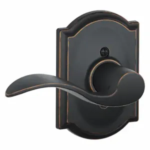 SCHLAGE F170 ACC 716 CAM LH Door Lever Lockset, Grade 2, Accent/Camelot, Antique Bronze, Not Keyed | CT9XPG 49ZK76