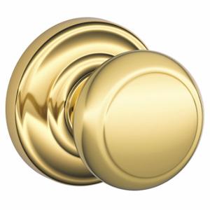 SCHLAGE F170 AND 605 AND Knob Lockset, 2, Andover/Andover, Bright Brass, Not Keyed | CT9ZZW 49ZD87