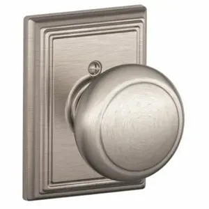 SCHLAGE F170 AND 619 ADD Knob Lockset, 2, Andover/Addison, Satin Nickel, Not Keyed | CT9ZMR 49ZD97