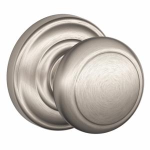 SCHLAGE F170 AND 619 AND Knob Lockset, 2, Andover/Andover, Satin Nickel, Not Keyed | CT9ZMY 49ZD98