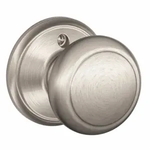 SCHLAGE F170 AND 619 Knob Lockset, 2, Andover, Satin Nickel, Not Keyed | CT9ZMC 49ZD96