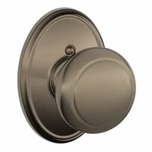 SCHLAGE F170 AND 620 WKF Knob Lockset, 2, Andover/Wakefield, Antique Pewter, Not Keyed | CT9ZNF 49ZE05