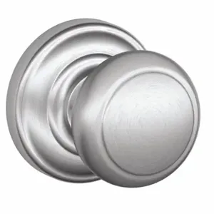 SCHLAGE F170 AND 626 AND Knob Lockset, 2, Andover/Andover, Satin Chrome, Not Keyed | CT9ZMX 49ZE11