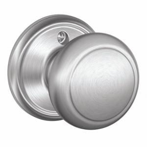 SCHLAGE F170 AND 626 Knob Lockset, 2, Andover, Satin Chrome, Not Keyed | CT9ZLZ 49ZE10