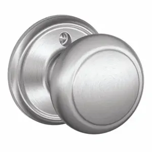 SCHLAGE F170 AND 626 Knob Lockset, 2, Andover, Satin Chrome, Not Keyed | CT9ZLZ 49ZE10