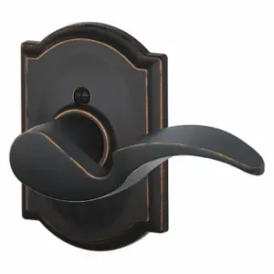 SCHLAGE F170 AVA 716 CAM RH Door Lever Lockset, Grade 2, Avanti/Camelot, Antique Bronze, Not Keyed | CT9XUG 49ZK97