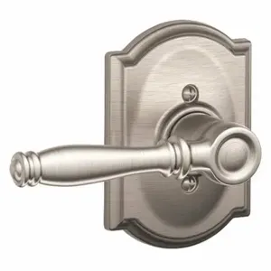 SCHLAGE F170 BIR 619 CAM Door Lever Lockset, Grade 2, Birmingham/Camelot, Satin Nickel, Not Keyed | CT9XXE 49ZL04