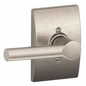 SCHLAGE F170 BRW 619 CEN Door Lever Lockset, Grade 2, Broadway/Century, Satin Nickel, Not Keyed | CT9XYY 49ZL16