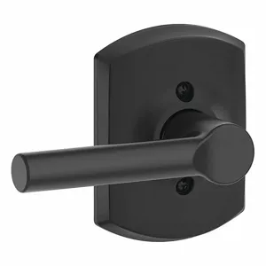 SCHLAGE F170 BRW 622 GRW Door Lever Lockset, Grade 2, Broadway/Greenwich, Matte Black, Not Keyed | CT9ZDB 49ZL18