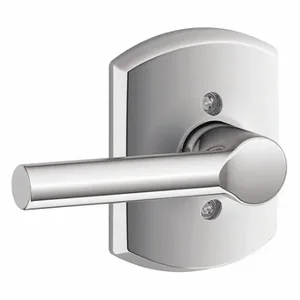 SCHLAGE F10 BRW 625 GRW Door Lever Lockset, Grade 2, Broadway/Greenwich, Bright Chrome, Not Keyed | CT9XZF 49ZH39