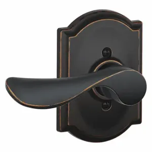 SCHLAGE F170 CHP 716 CAM LH Door Lever Lockset, Grade 2, Champagne/Camelot, Antique Bronze, Not Keyed | CT9YAL 49ZL74