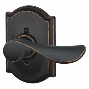 SCHLAGE F170 CHP 716 CAM RH Door Lever Lockset, Grade 2, Champagne/Camelot, Antique Bronze, Not Keyed | CT9YAK 49ZL75