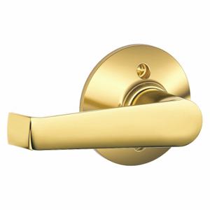 SCHLAGE F170 ELA 605 Door Lever Lockset, Grade 2, Elan, Bright Brass, Not Keyed | CT9YBT 49ZM27