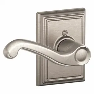 SCHLAGE F170 FLA 619 ADD RH Door Lever Lockset, Grade 2, Flair/Addison, Satin Nickel, Not Keyed | CT9YEL 49ZM61