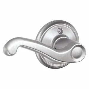 SCHLAGE F170 FLA 626 LH Door Lever Lockset, Grade 2, Flair, Satin Chrome, Not Keyed | CT9ZEP 49ZM86