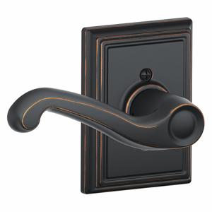 SCHLAGE F170 FLA 716 ADD LH Door Lever Lockset, Grade 2, Flair/Addison, Antique Bronze, Not Keyed | CT9ZEY 49ZM90