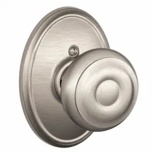 SCHLAGE F170 GEO 619 WKF Knob Lockset, 2, Georgian/Wakefield, Satin Nickel, Not Keyed | CU2AAV 49ZE34