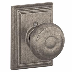 SCHLAGE F170 GEO 621 ADD Knob Lockset, 2, Georgian/Addison, Antique Nickel, Not Keyed | CT9ZZY 49ZE40