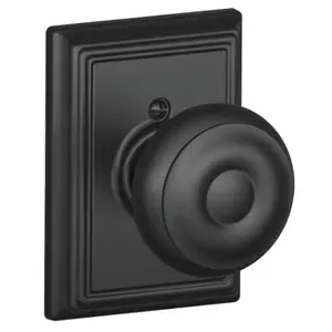 SCHLAGE F170 GEO 622 ADD Knob Lockset, 2, Georgian/Addison, Matte Black, Not Keyed | CT9ZQG 49ZE42