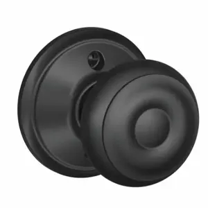 SCHLAGE F170 GEO 622 Knob Lockset, 2, Georgian, Matte Black, Not Keyed | CT9ZPJ 49ZE41