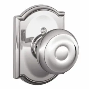 SCHLAGE F170 GEO 625 CAM Knob Lockset, 2, Georgian/Camelot, Chrome, Not Keyed | CT9ZTE 49ZE48