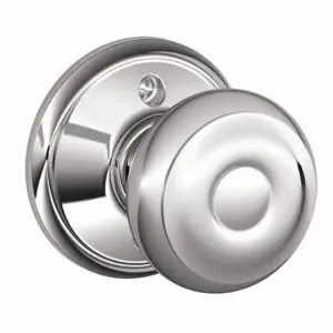 SCHLAGE F170 GEO 625 Knob Lockset, 2, Georgian, Chrome, Not Keyed | CT9ZPG 49ZE46