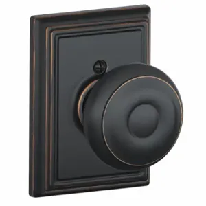 SCHLAGE F170 GEO 716 ADD Knob Lockset, 2, Georgian/Addison, Antique Bronze, Not Keyed | CT9ZPT 49ZE51