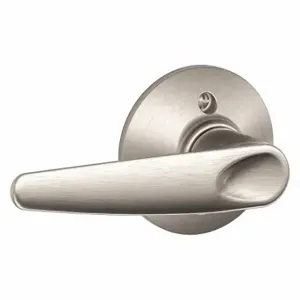 SCHLAGE F170 JAZ 619 Door Lever Lockset, Grade 2, Jazz, Satin Nickel, Not Keyed | CT9YHV 49ZN03