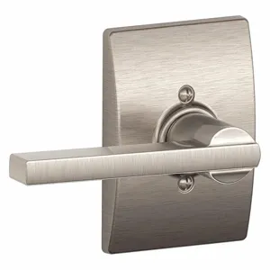 SCHLAGE F170 LAT 619 CEN Door Lever Lockset, Grade 2, Latitude/Century, Satin Nickel, Not Keyed | CT9ZDC 49ZN06