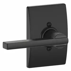 SCHLAGE F170 LAT 622 CEN Door Lever Lockset, Grade 2, Latitude/Century, Matte Black, Not Keyed | CT9YKK 49ZN07