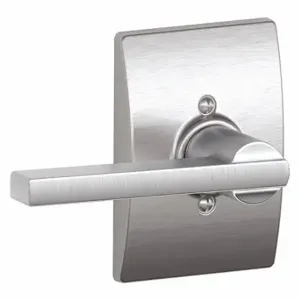 SCHLAGE F170 LAT 626 CEN Door Lever Lockset, Grade 2, Latitude/Century, Satin Chrome, Not Keyed | CT9YKM 49ZN10