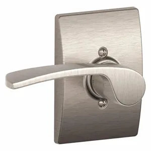 SCHLAGE F170 MER 619 CEN LH Door Lever Lockset, Grade 2, Merano/Century, Satin Nickel, Not Keyed | CT9ZGD 49ZN14