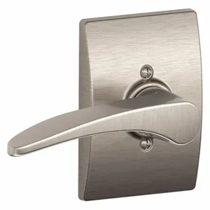 SCHLAGE F170 MNH 619 CEN RH Door Lever Lockset, Grade 2, Manhattan/Century, Satin Nickel, Not Keyed | CT9YME 49ZN37