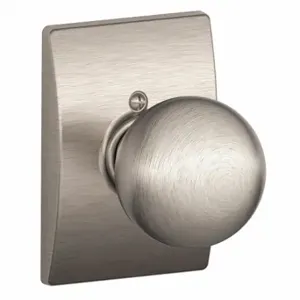 SCHLAGE F170 ORB 619 CEN Knob Lockset, 2, Orbit/Century, Satin Nickel, Not Keyed | CT9ZUZ 49ZE60