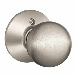 SCHLAGE F170 ORB 619 Knob Lockset, 2, Orbit, Satin Nickel, Not Keyed | CT9ZUP 49ZE59