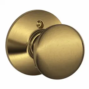 SCHLAGE F170 PLY 609 Knob Lockset, 2, Plymouth, Antique Brass, Not Keyed | CT9ZVB 49ZE69