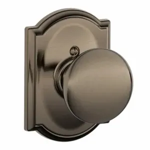 SCHLAGE F170 PLY 620 CAM Knob Lockset, 2, Plymouth/Camelot, Antique Pewter, Not Keyed | CT9ZWB 49ZE76