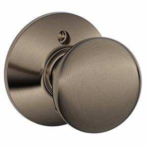 SCHLAGE F170 PLY 620 Knob Lockset, 2, Plymouth, Antique Pewter, Not Keyed | CT9ZVG 49ZE75
