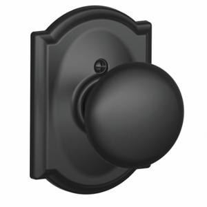 SCHLAGE F170 PLY 622 CAM Knob Lockset, 2, Plymouth/Camelot, Matte Black, Not Keyed | CT9ZWN 49ZE78