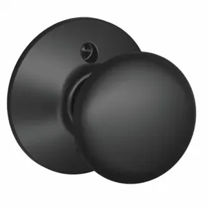 SCHLAGE F170 PLY 622 Knob Lockset, 2, Plymouth, Matte Black, Not Keyed | CT9ZVL 49ZE77