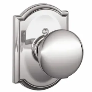 SCHLAGE F170 PLY 625 CAM Knob Lockset, 2, Plymouth/Camelot, Chrome, Not Keyed | CT9ZWK 49ZE80