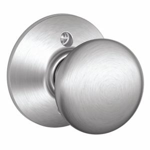 SCHLAGE F170 PLY 626 Knob Lockset, 2, Plymouth, Satin Chrome, Not Keyed | CT9ZVP 49ZE81