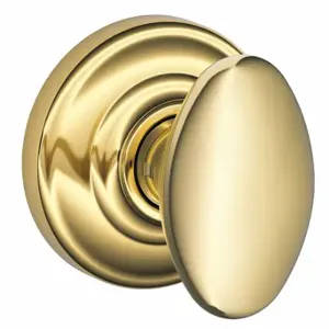 SCHLAGE F170 SIE 605 AND Knob Lockset, 2, Siena/Andover, Bright Brass, Not Keyed | CT9ZYE 49ZE85