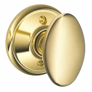 SCHLAGE F170 SIE 605 Knob Lockset, 2, Siena, Bright Brass, Not Keyed | CT9ZXD 49ZE84